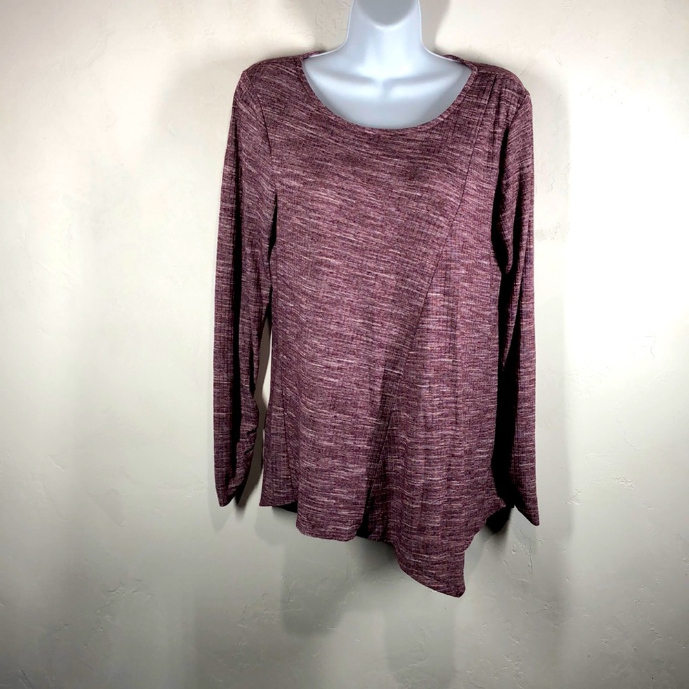 Apt 9 purple space dye long sleeve top size small